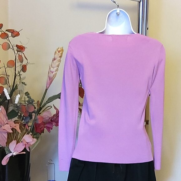 NWT Women’s Pink Lightweight Long Sleeve Cardigan Pullover Sweater 6, 8, 10 - Picture 6 of 6